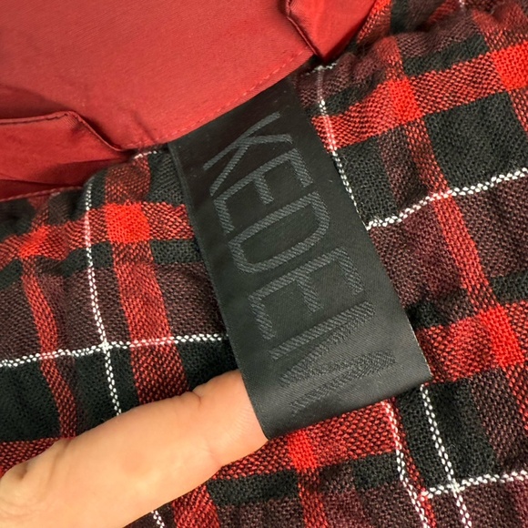 Kedem Sasson Top Women's One Size Red Plaid Button Up Tunic Oversized Lagenlook - Picture 13 of 14